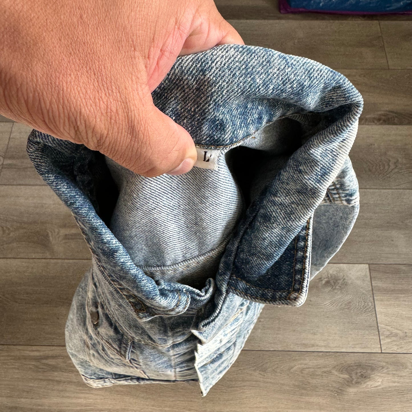 Mercedes Benz Bosch Acid Wash Denim Jacket Size Large