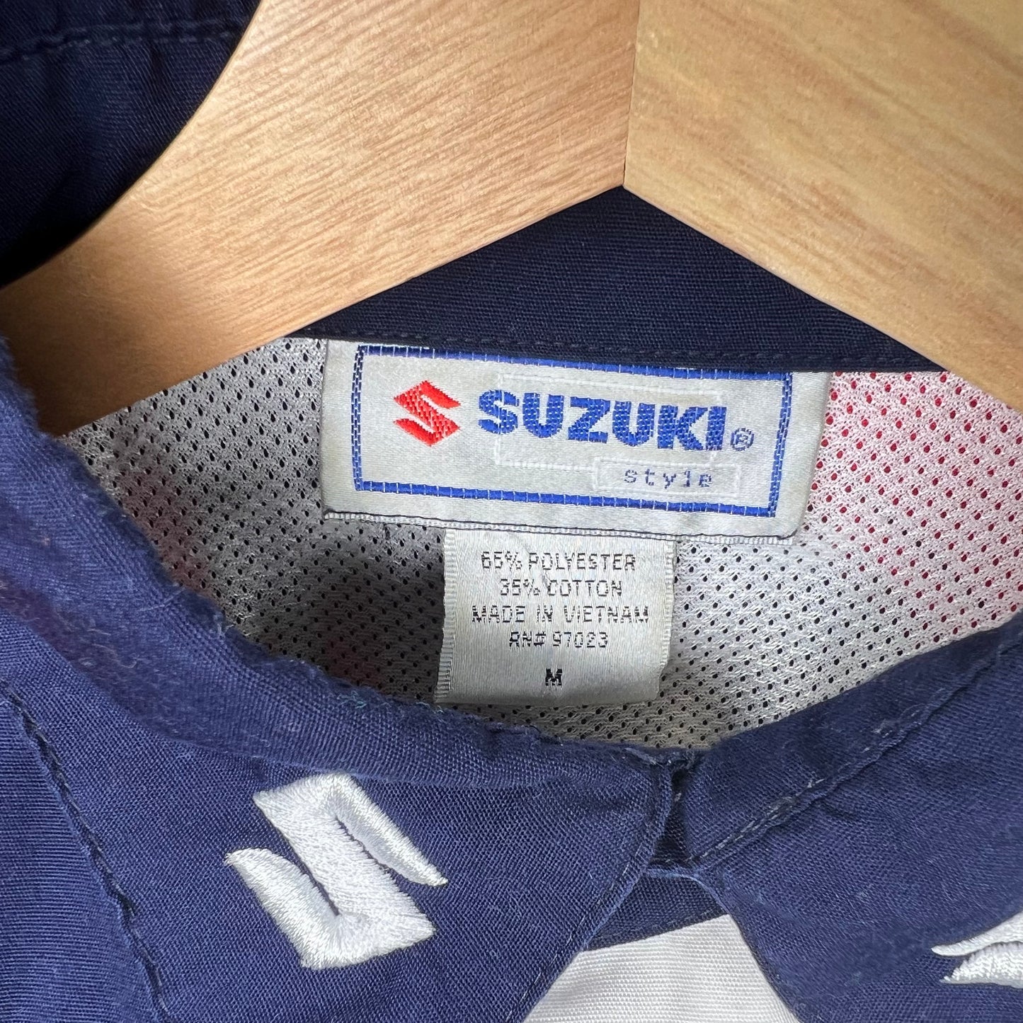 90s Team Suzuki Motorcycle Bike Racing Team Button Up Shirt Size Medium