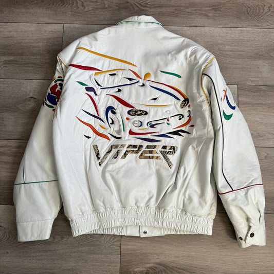 Dodge Viper Multicolor Snakeskin Leather Jacket L