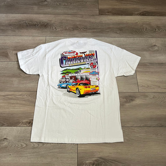 Chevy Corvette Les Stanford Caravan Shirt Size Large