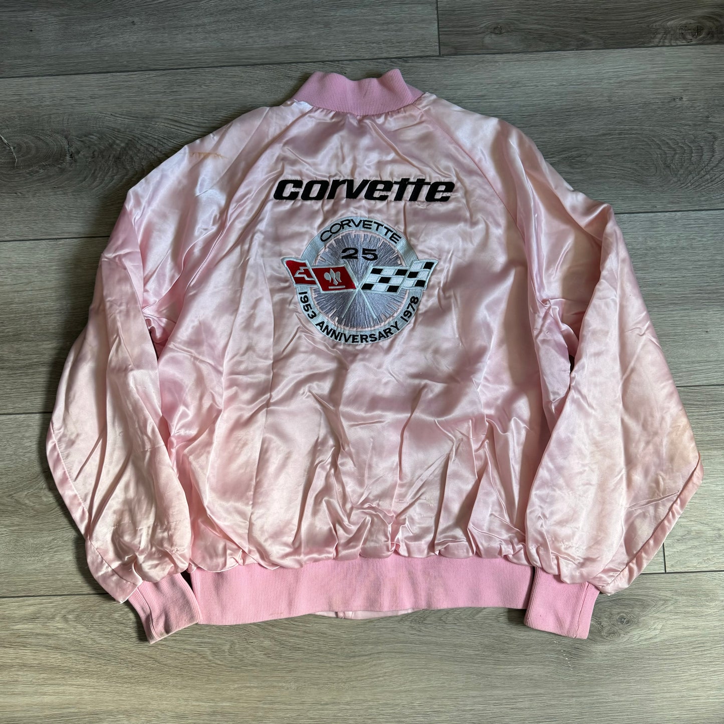 Chevy Corvette 25th Anniversary Satin Jacket Size Large