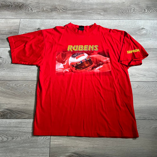 Ferrari F1 Rubens Barichello Racing Shirt Size Large