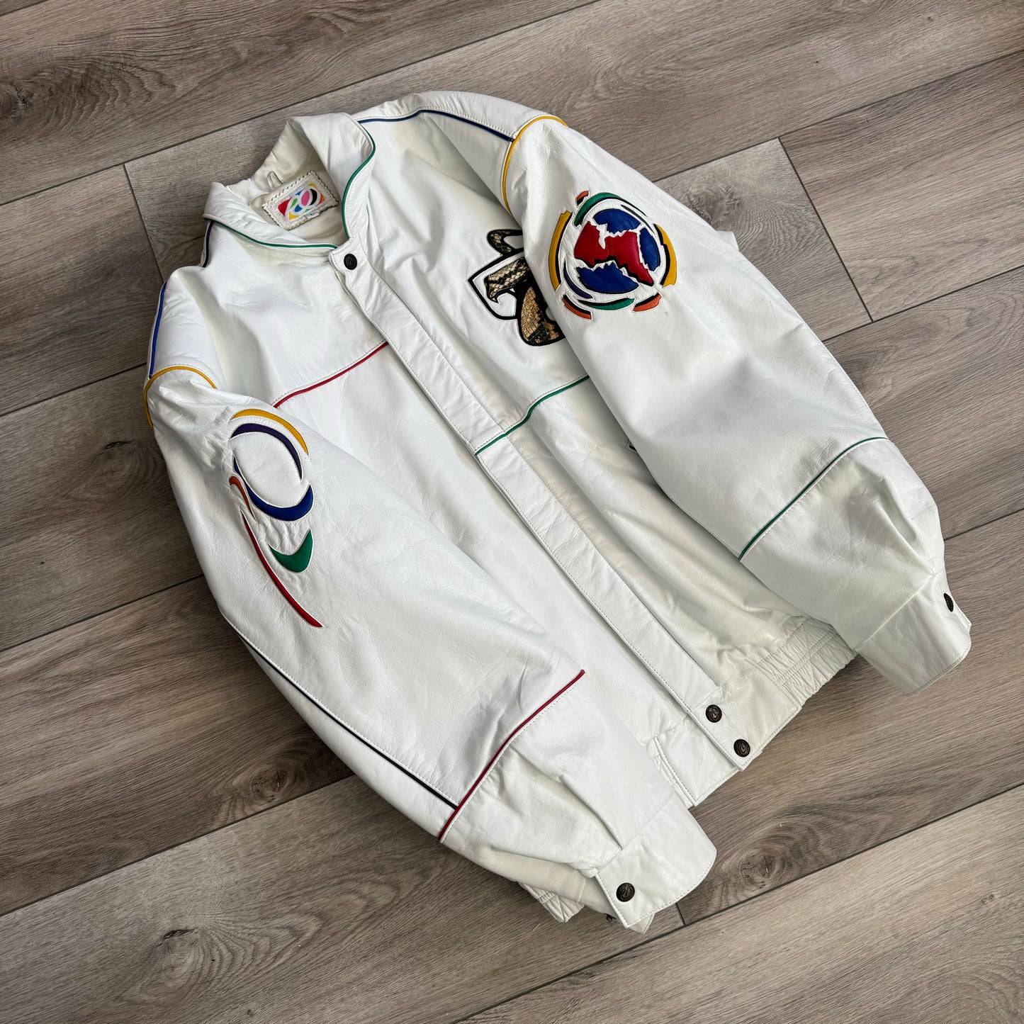 Dodge Viper Multicolor Snakeskin Leather Jacket L