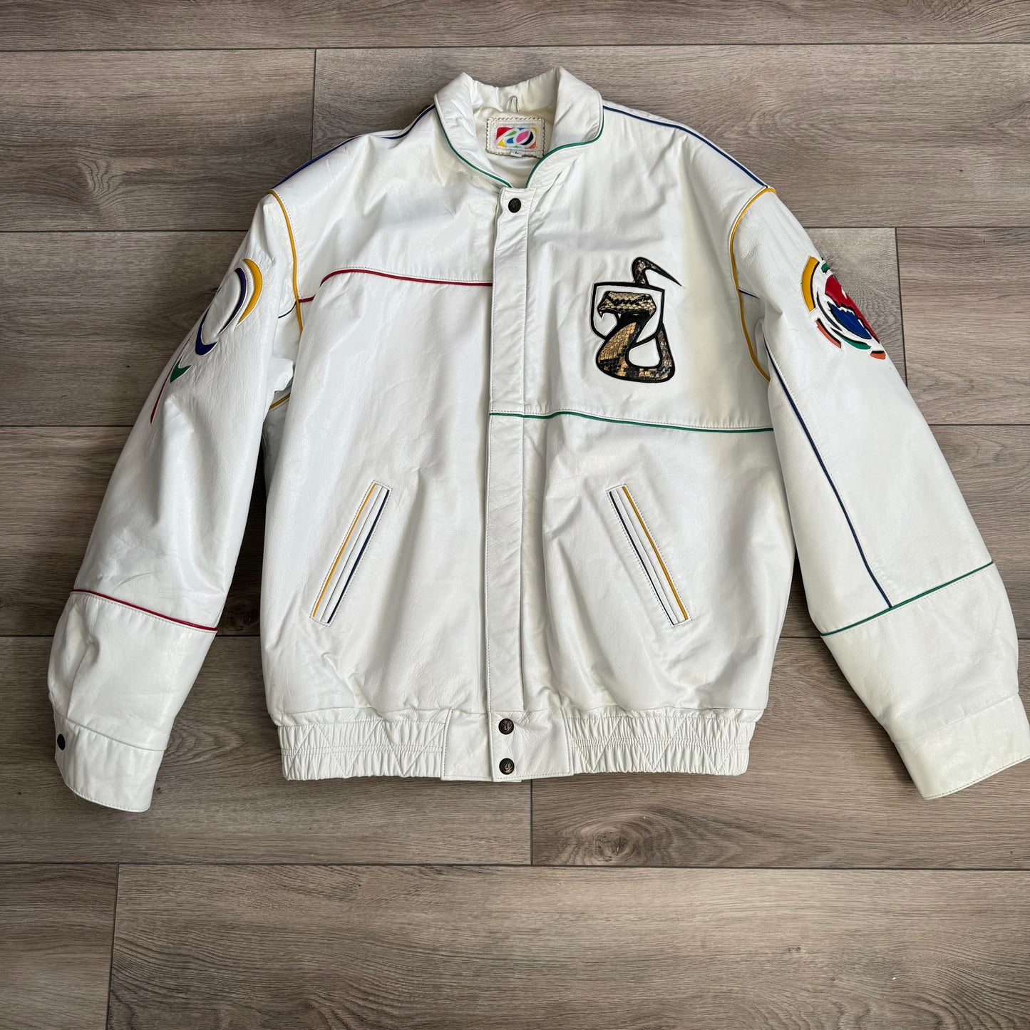 Dodge Viper Multicolor Snakeskin Leather Jacket L