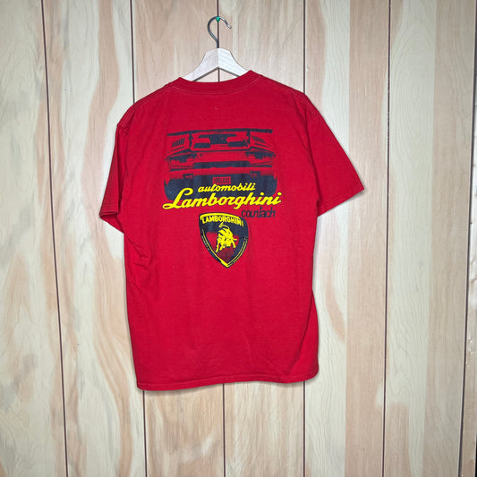 90s Lamborghini Countach Pocket Red Shirt Size Large