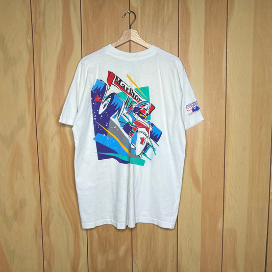 90s Marlboro World Championship Team Indy 500 Racing Pocket Shirt Size XL