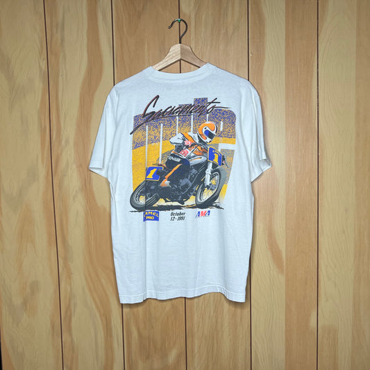 1991 Motorcycle Bike Camel Racing Sacramento Mile Size XL