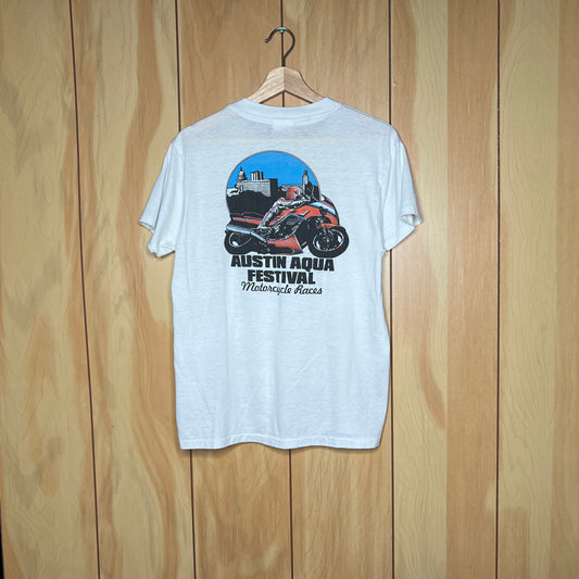 1985 Austin Aqua Motorcycle Festival Bike Race Shirt Size Large