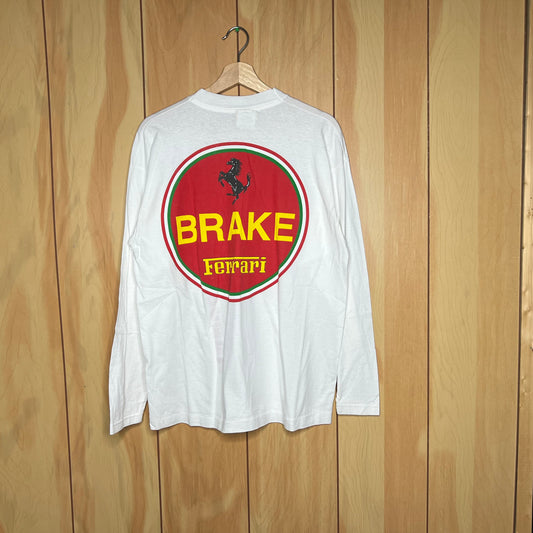 90s Ferrari Brake / Go Formula One Racing Promo Longsleeve Shirt Size Large