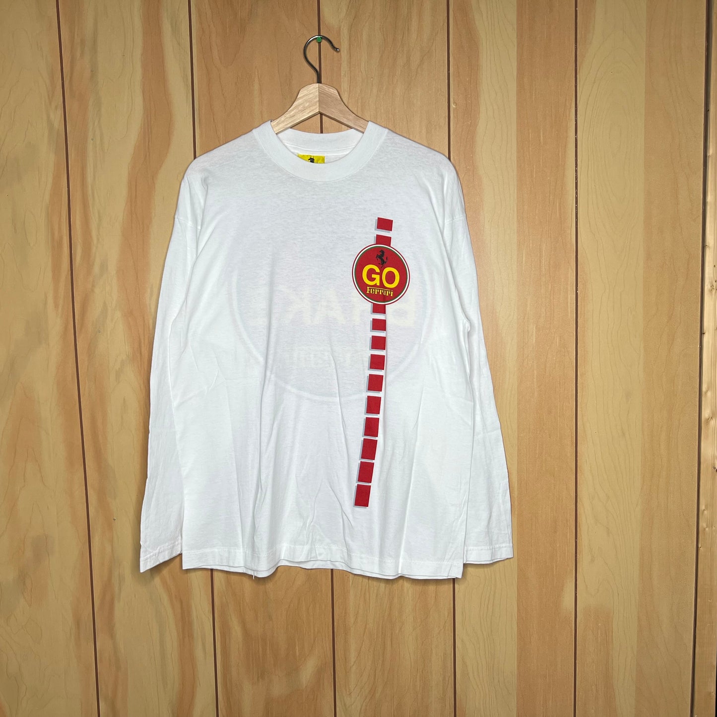90s Ferrari Brake / Go Formula One Racing Promo Longsleeve Shirt Size Large
