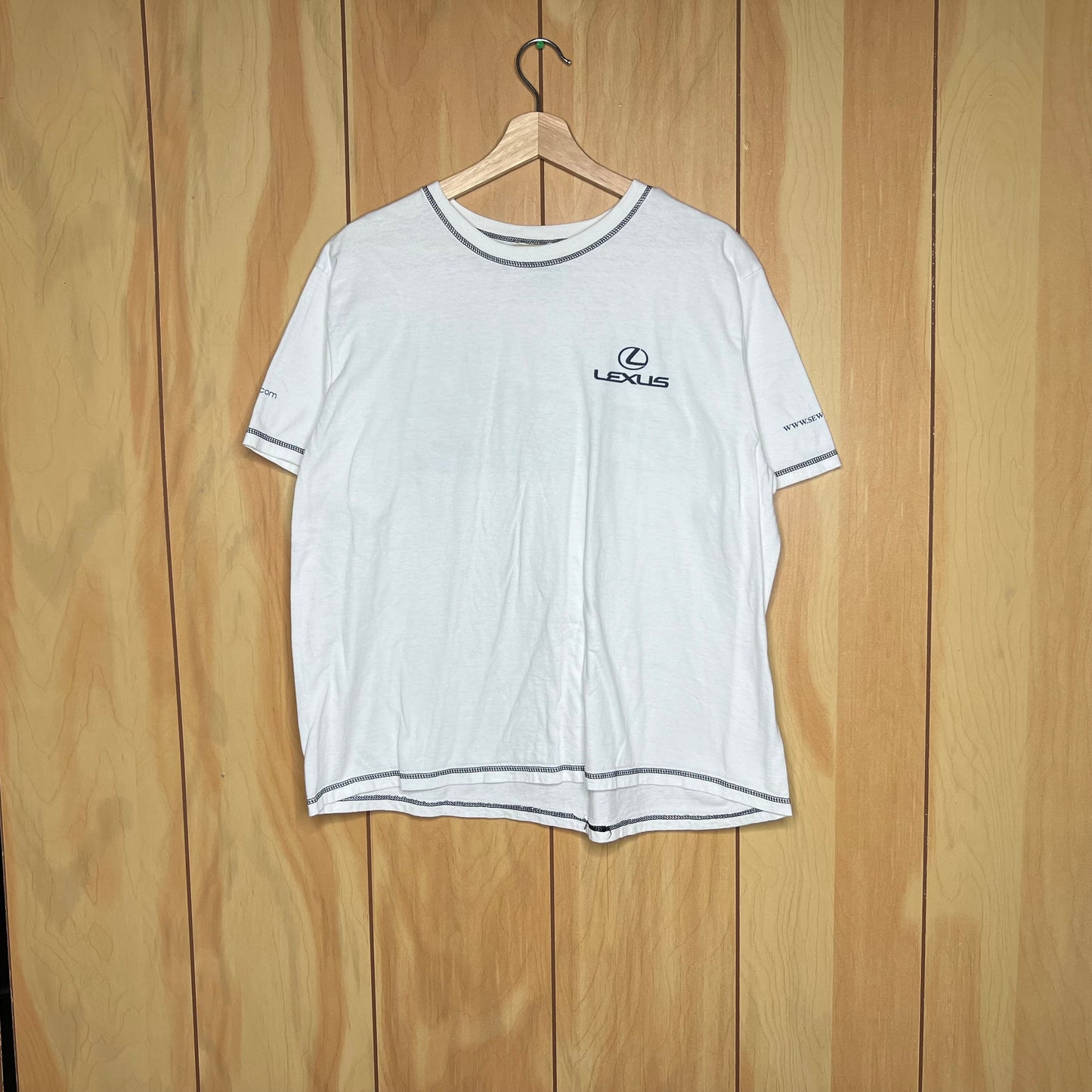 00s Lexus IS250 Bold Stitch Promo Cropped Shirt Size XL