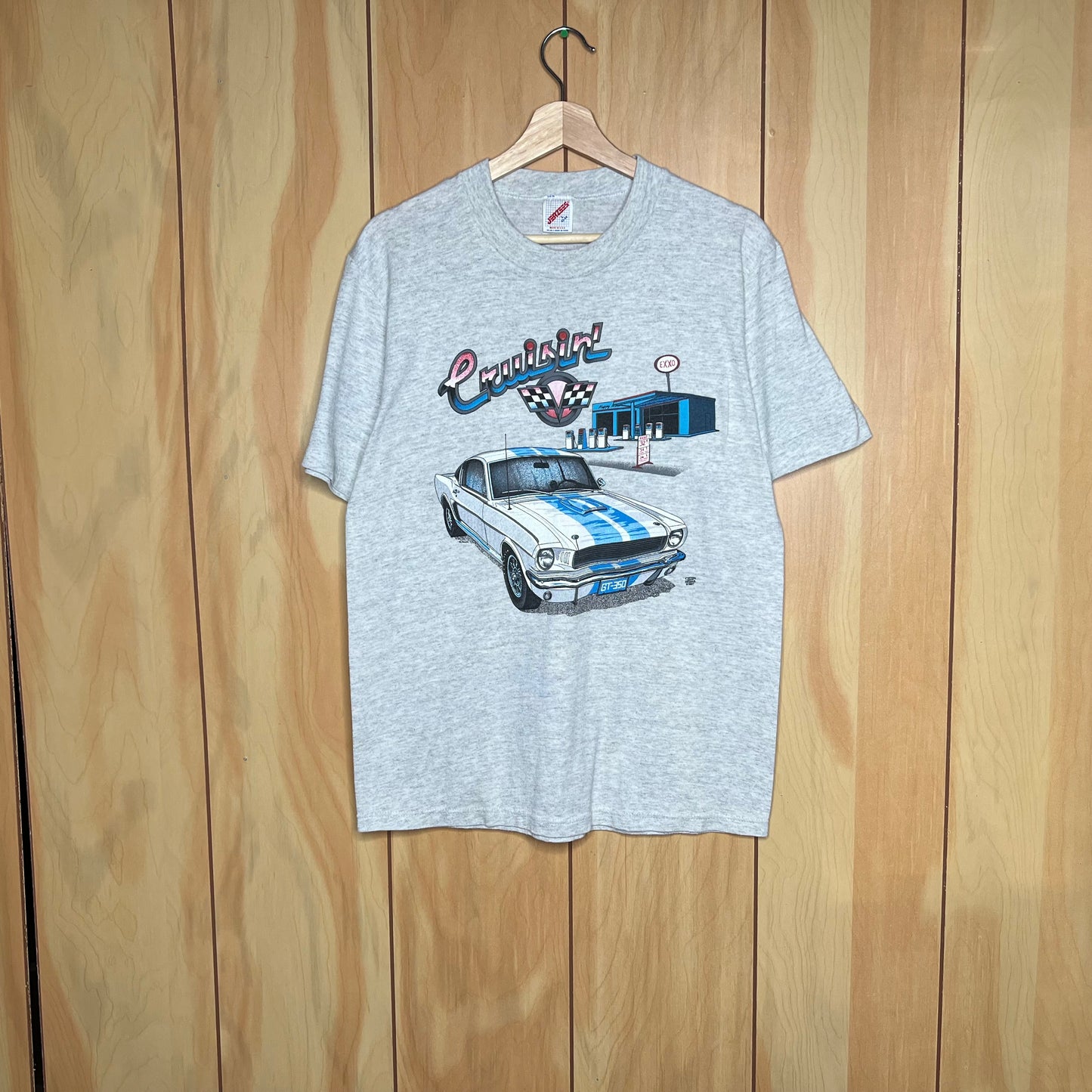 90s Cruisin Ford Mustang Gas Station Shirt Size Large