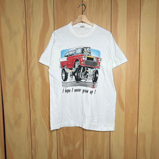 90s Bel-Air Gasser Never Grow Up Car Shirt Size Large