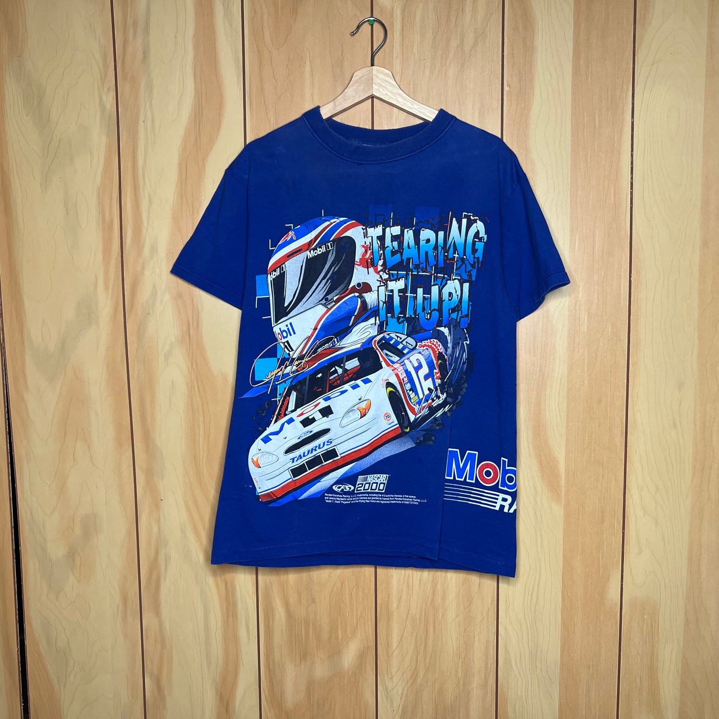 2000 NASCAR Mobil 1 Racing Mayfield Race Car Shirt Size Large