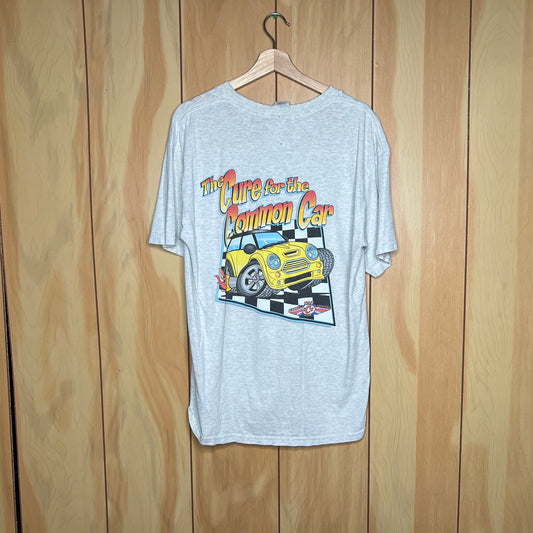 00s Mini Cooper Cartoony Cure for the Common Car Shirt Size Large
