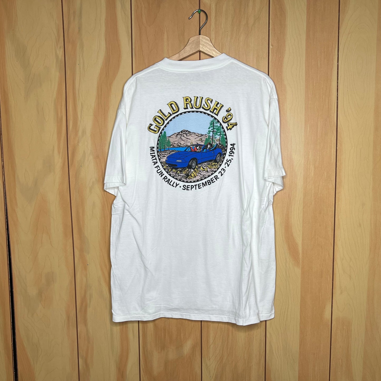 90s Mazda Miata Fun Rally Gold Rush Shirt Size XL