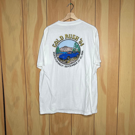 90s Mazda Miata Fun Rally Gold Rush Shirt Size XL