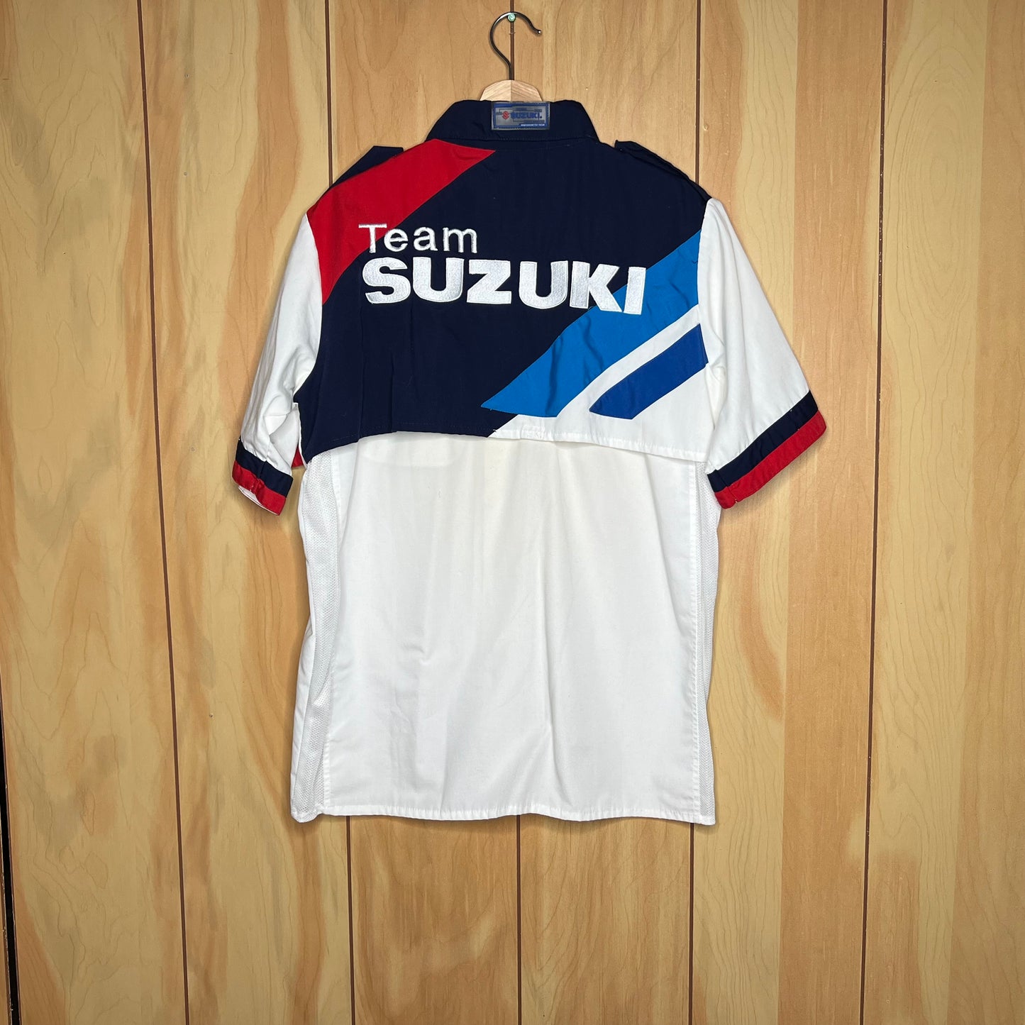 90s Team Suzuki Motorcycle Bike Racing Team Button Up Shirt Size Medium