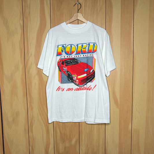 90s NASCAR Ford Racing Its An Attitude Shirt Size Large