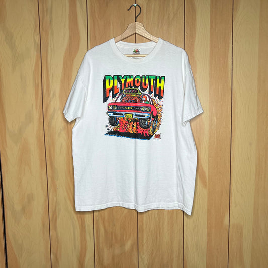 00s Plymouth GTX Rats Hole Cartoon Car Shirt Size XL