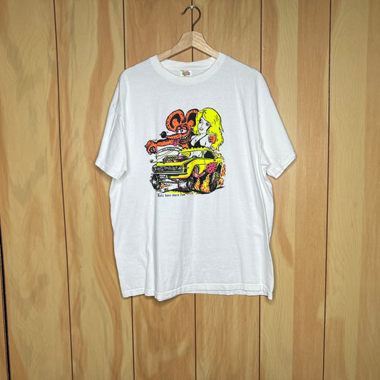 00s Chevy Camaro Rats Hole Rats Have More Fun Cartoon Car Shirt Size XL