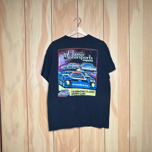 Classic Motorsports Magazine Nissan 280Z 300Z GTP Race Car Shirt Size XL Modern