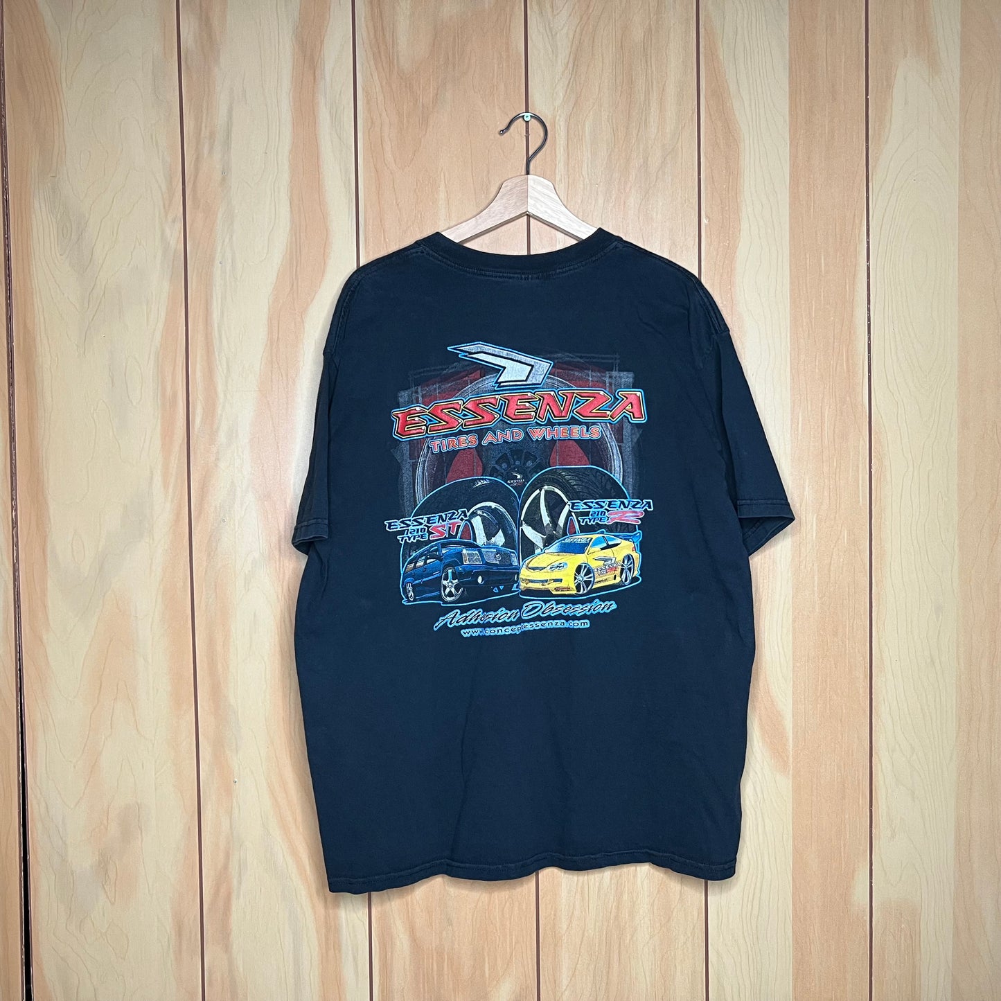 00s Essenza Tire Wheel Promo Cadillac Escalade Acura RSX Car Shirt Size XL