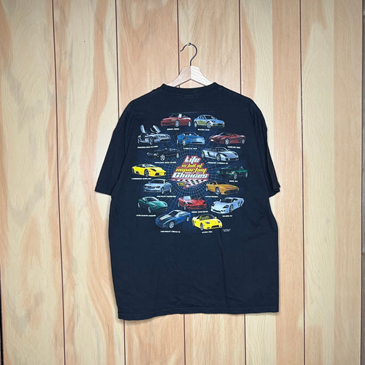 00s Life is Full of Important Choices Super Car Shirt Size XL
