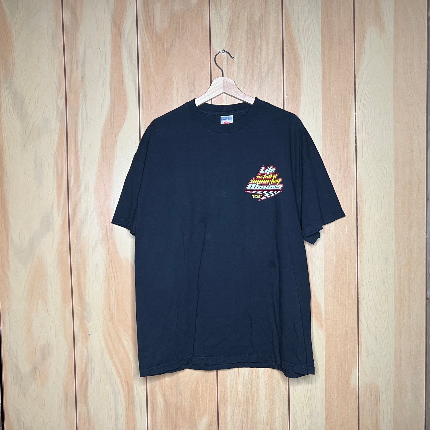 00s Life is Full of Important Choices Super Car Shirt Size XL
