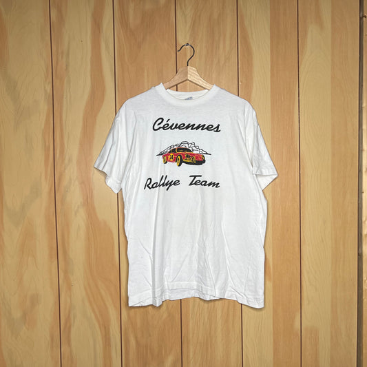 70s Renault Alpine A100 French Cevennes Rally Team Car Racing Shirt Size XL 90s Euro