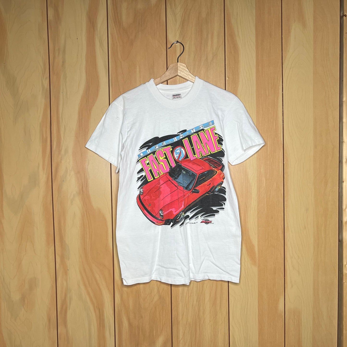 80s Porsche 930 Turbo Life in the Fast Lane Shirt Car Shirt Size Medium