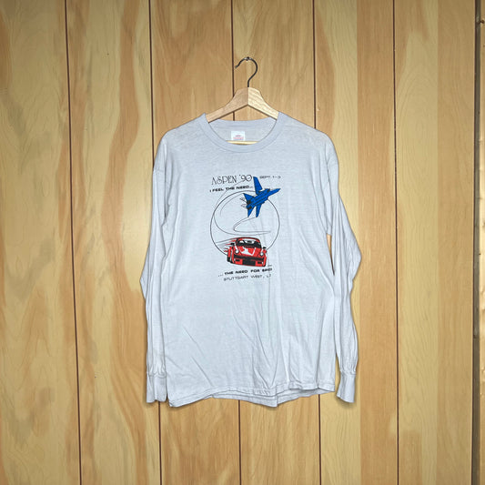 1990 Porsche 930 Aspen Need for Speed Car Long Sleeve Shirt Size Large