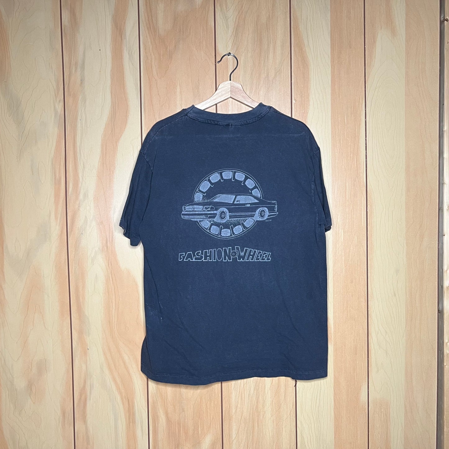 80s Mercedes Benz 560SEC Fashion Wheels Promo Shirt Size XL
