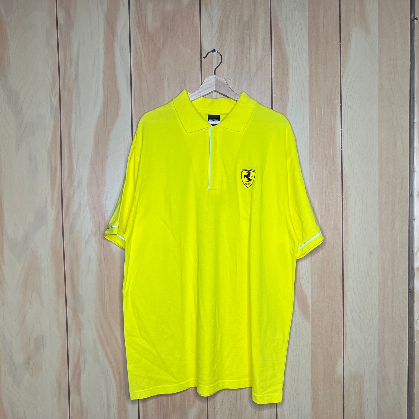 90s Ferrari Crest 3M Polo Shirt Size XL
