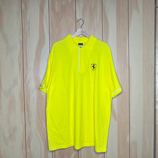 90s Ferrari Crest 3M Polo Shirt Size XL