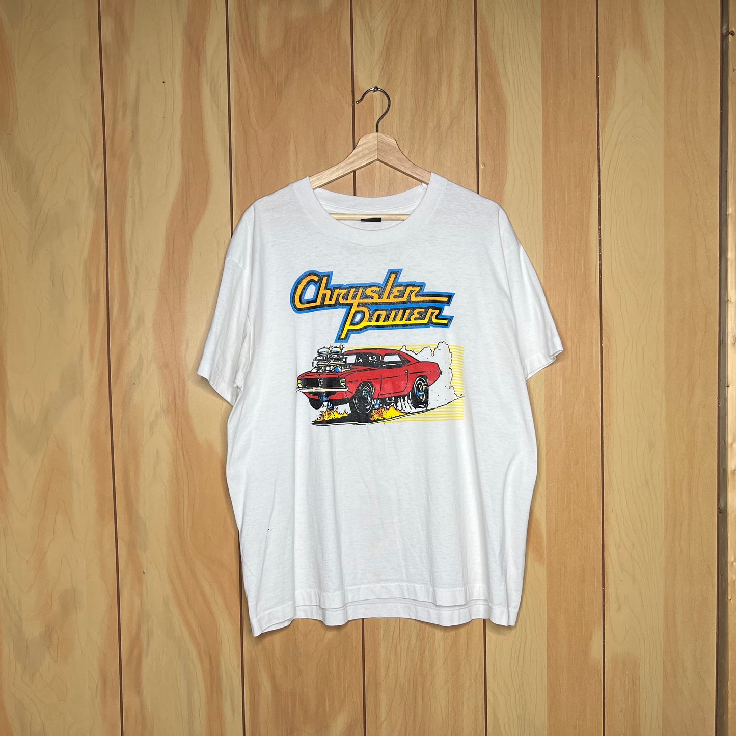 90s Chrysler Power HEMI Muscle Car Cartoony Shirt Size XL