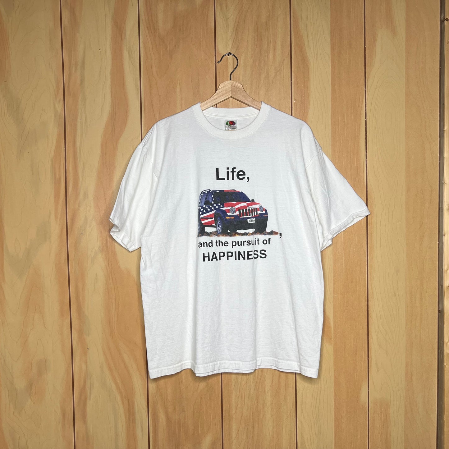 00s Jeep Liberty Life, Liberty and Pursuit of Happiness Promo SUV Shirt Size XL