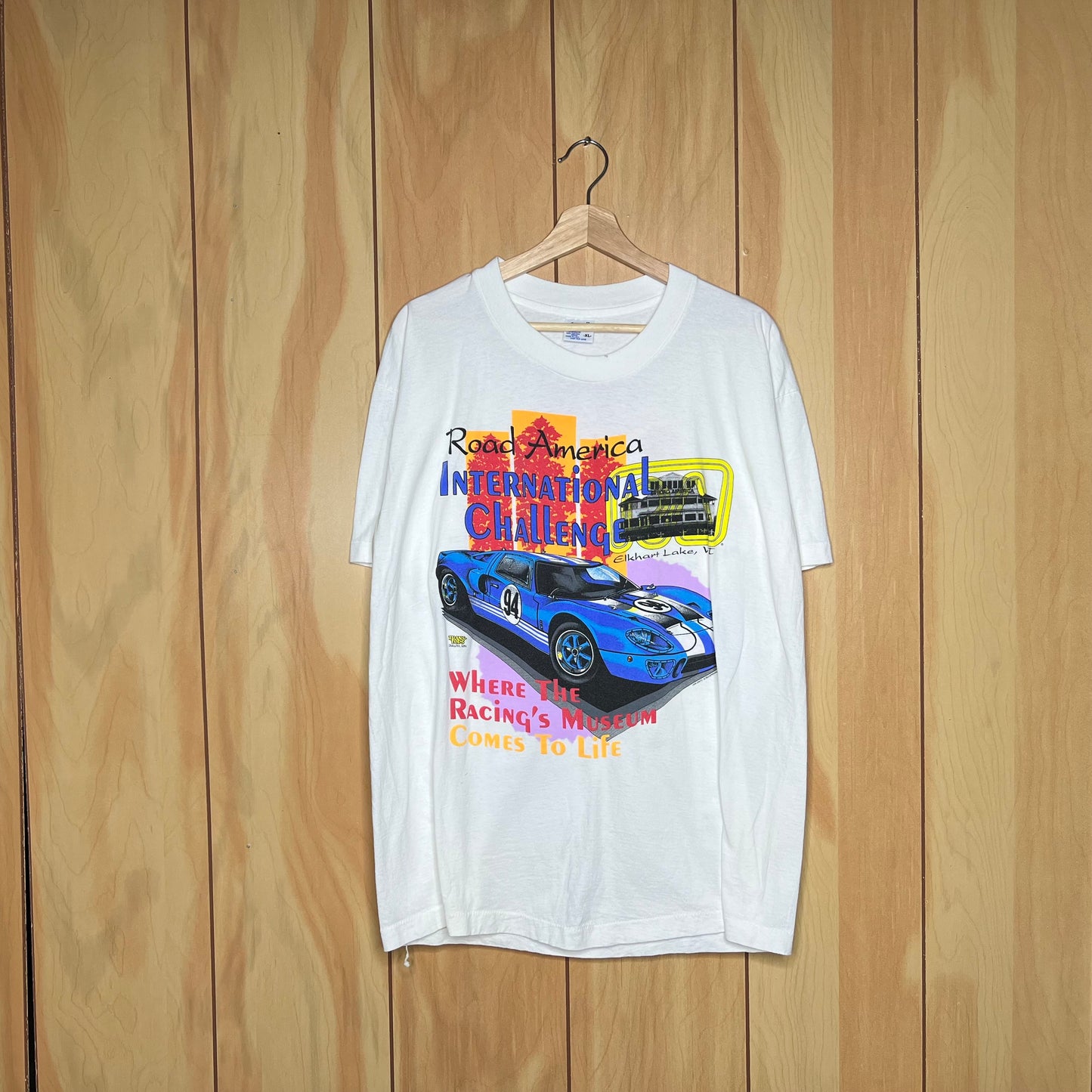 90s Ford GT40 International Challenge Road Racing Car Shirt Size XL