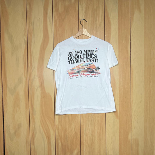 80s Denver Texaco Havoline Grand Prix Life Starts at 180 MPH Racing Car Shirt Size Medium