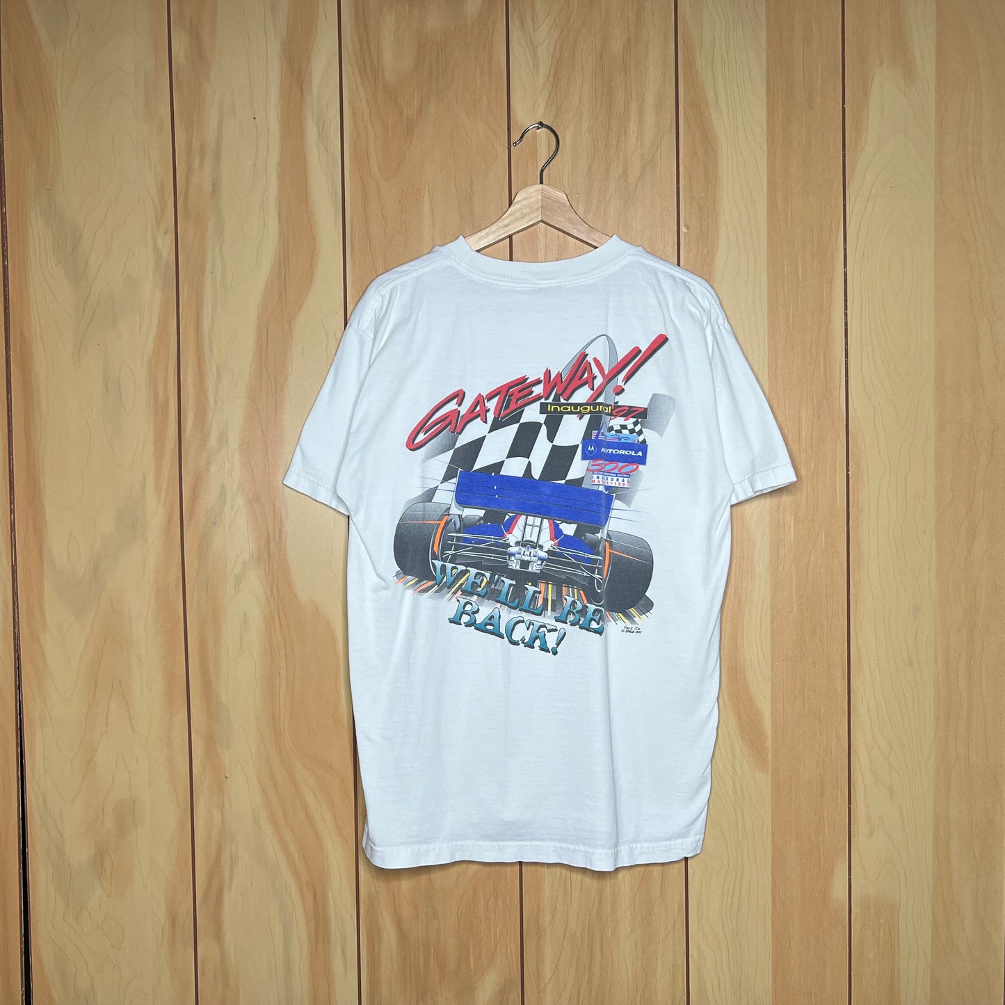1997 Gateway Raceway Inaugural Motorola 300 Racing Car Indy Formula 1 Shirt Size Large