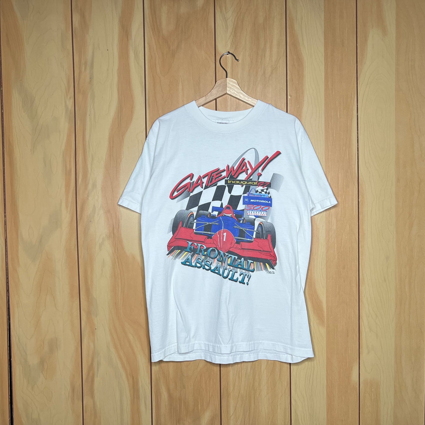 1997 Gateway Raceway Inaugural Motorola 300 Racing Car Indy Formula 1 Shirt Size Large