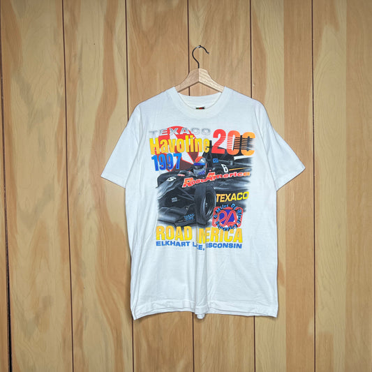 1997 Texaco Havoline 200 Road America Indy Car Formula 1 Car Shirt Size XL