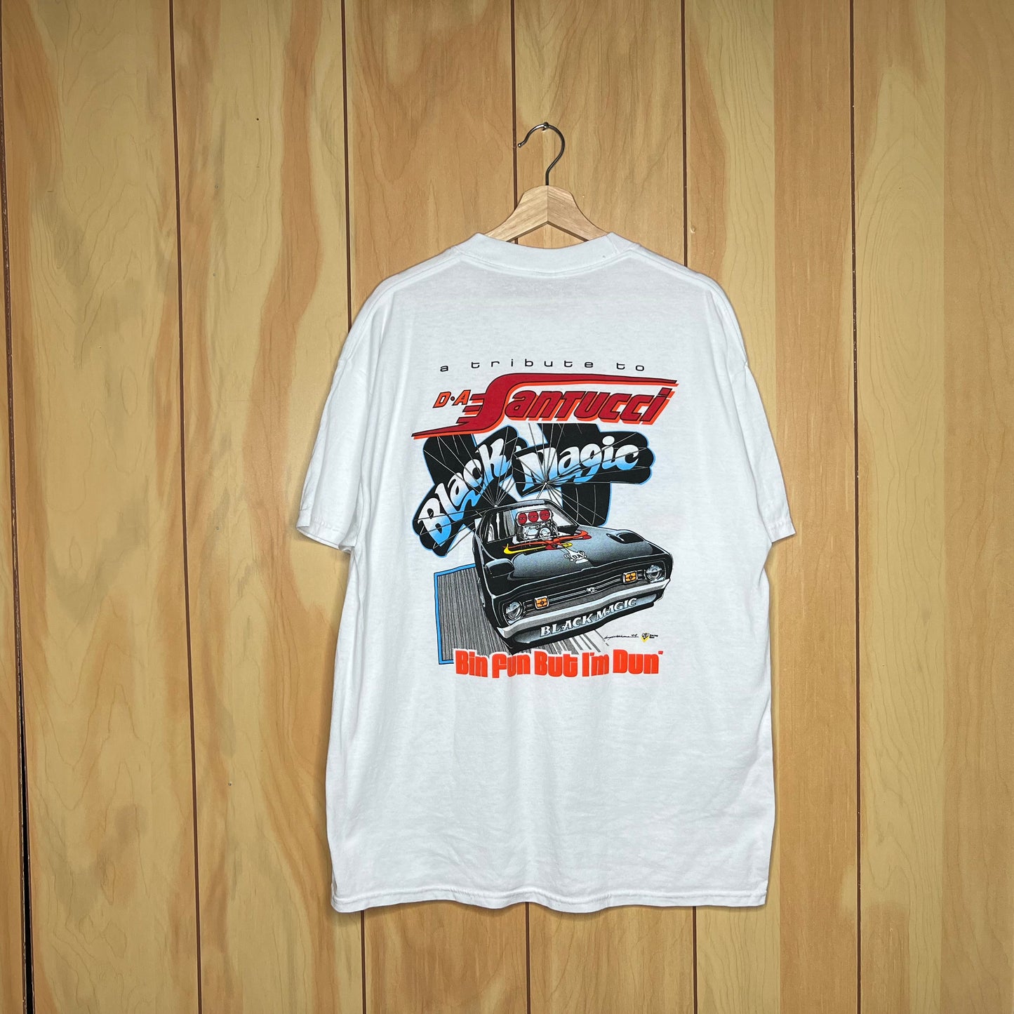 90s Funny Car Black Magic Dodge Challenger Drag Racing Shirt Size XL