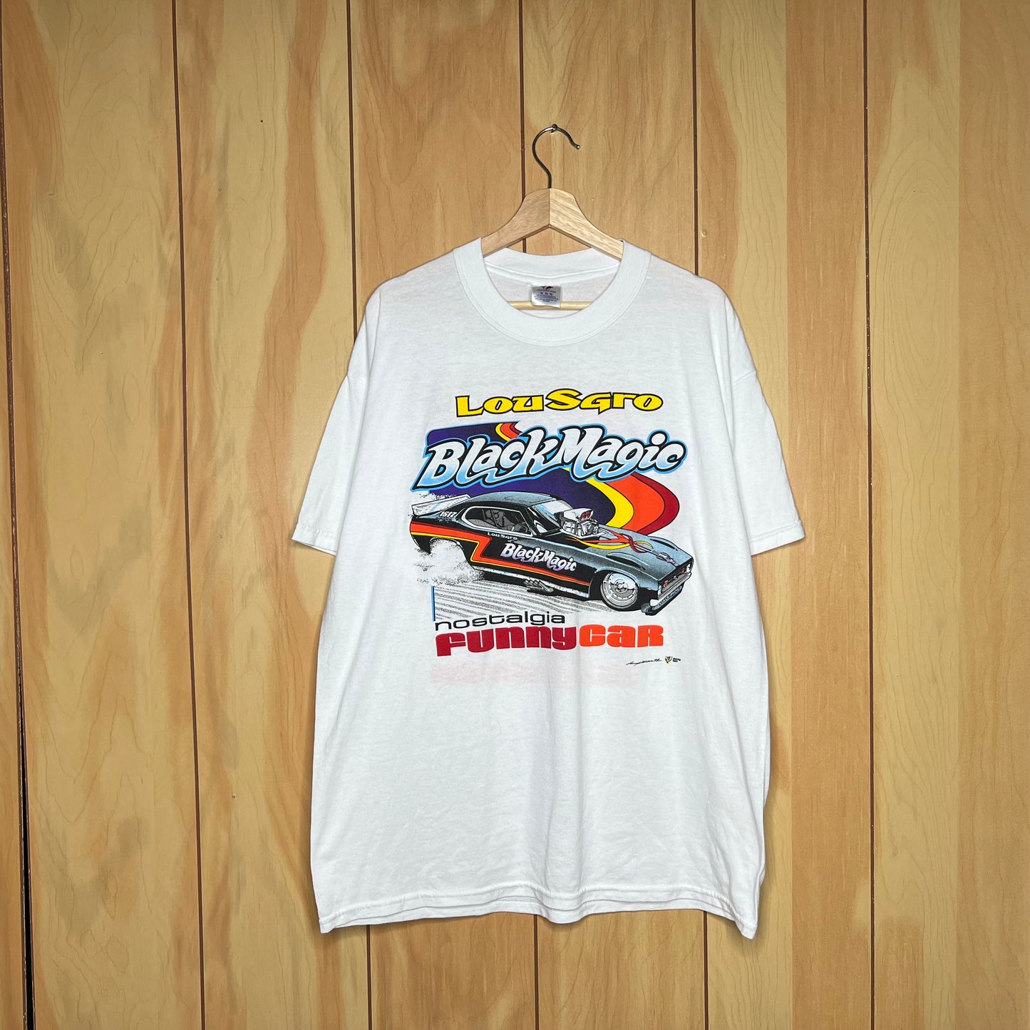 90s Funny Car Black Magic Dodge Challenger Drag Racing Shirt Size XL