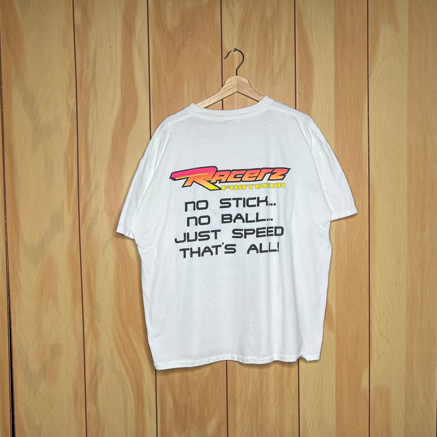 90s Racerz Footgear Promo The Hottest Shoe in Motorsports Drag Racing Shirt Size XXL