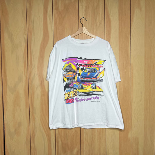 90s Racerz Footgear Promo The Hottest Shoe in Motorsports Drag Racing Shirt Size XXL