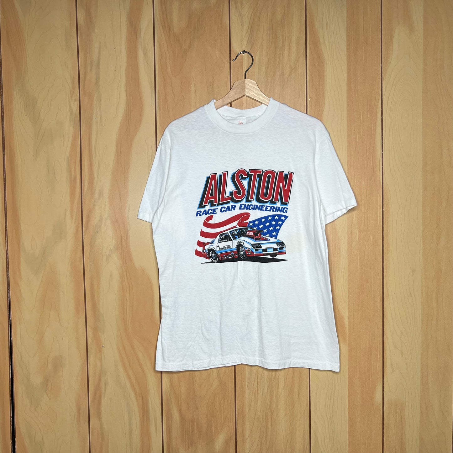 80s Alston Race Car Engineering Chevy Camaro Z28 Pro Stock Drag Racing Shirt Size Large