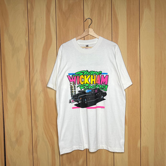 90s Shane Wickham Racing Chevy Camaro Drag Racing Shirt Size XL