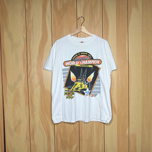 1993 NHRA Pennzoil Racing Top Fuel Dragster World Championship Drag Racing Shirt Size Large