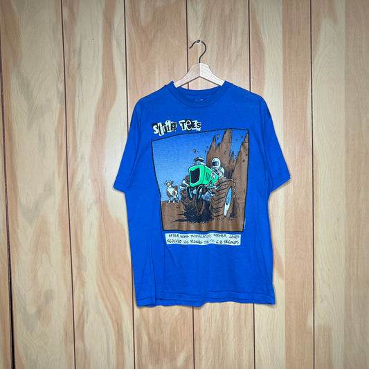 90s Strip Tees Tractor Racing Shirt Size XL